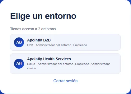 Elige el entorno en el que quieres trabajar.