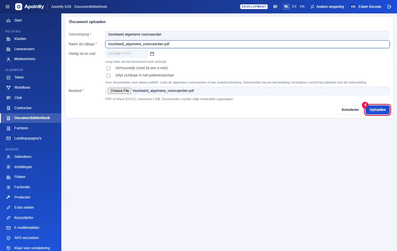 Stap 7: klik op Uploaden.