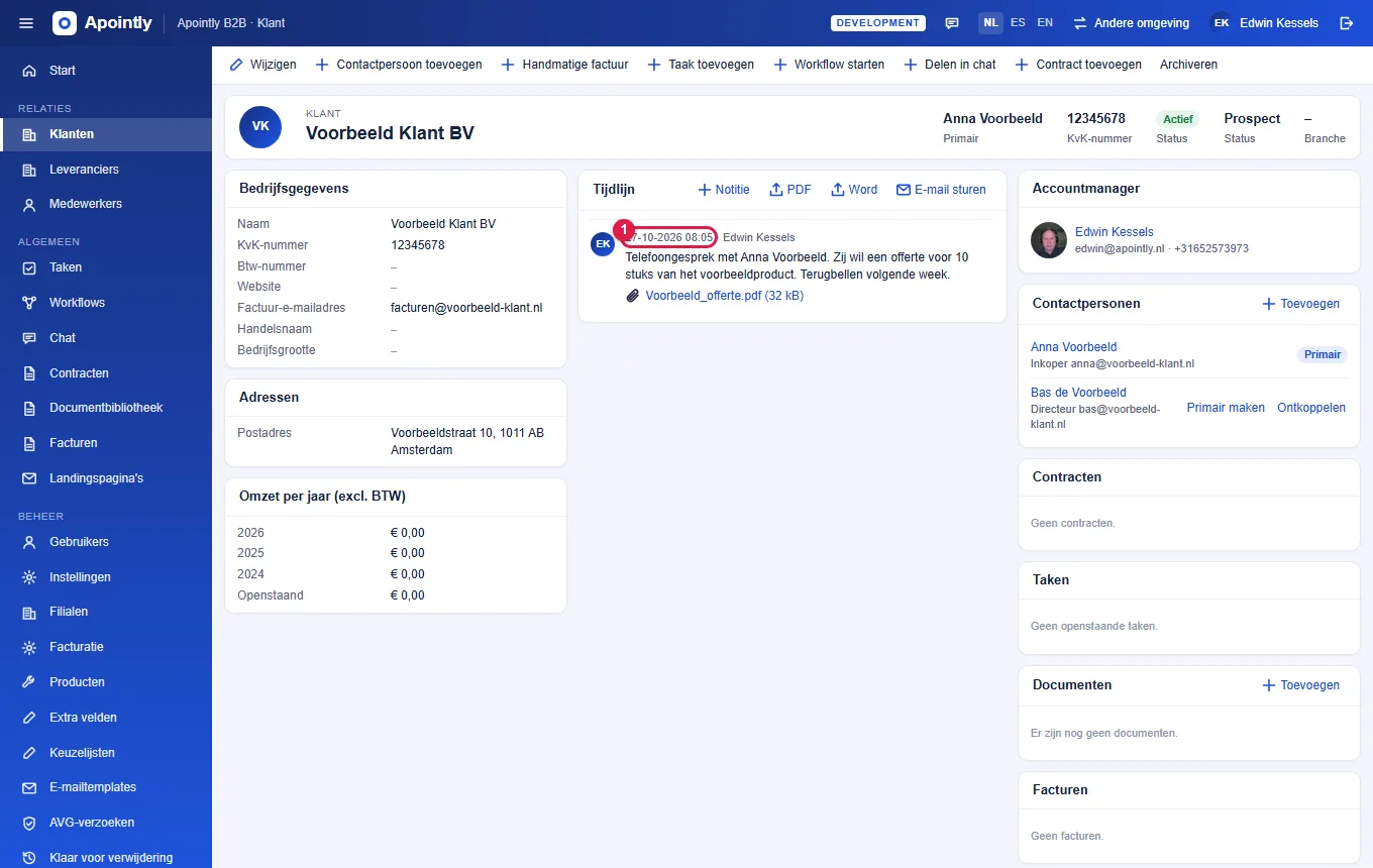 Stap 1: klik op de datum van de notitie.