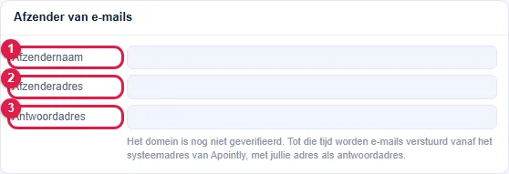 Het blok Afzender van e-mails.