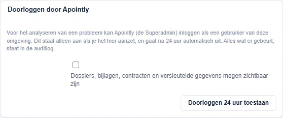 Het blok Doorloggen door Apointly.